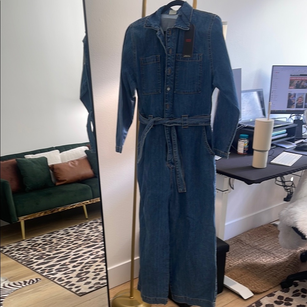 Levi's Blue Denim Button-Up Jumpsuit